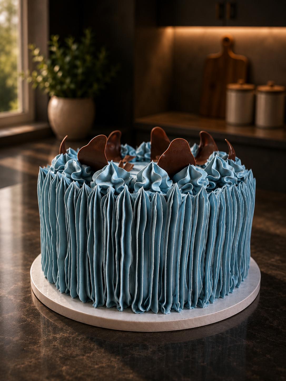 Cake Azul Rústico